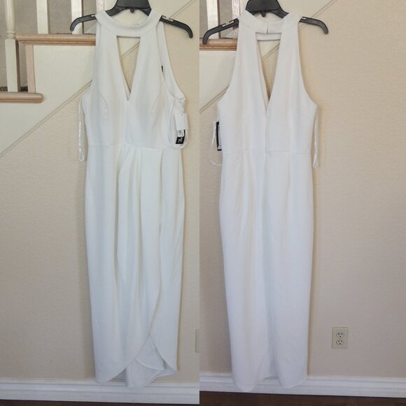 Ivory Sleeveless Tulip Hem Formal Prom Evening Dress 2P - Picture 2 of 3